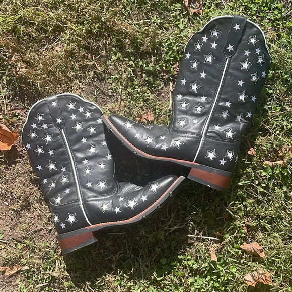 Laredo Stargazer leather western boots with embroidered stars 8.5 medium women - Picture 15 of 16